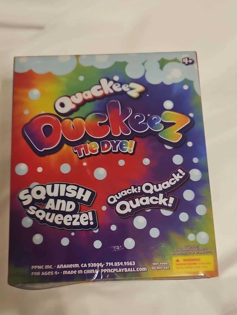 PPG Inc. Quackeez Duckeez Tie Dye. Tie Dye Plush Toy NWT